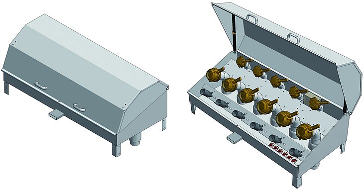 Fernfüllschrank mit Klappdeckel